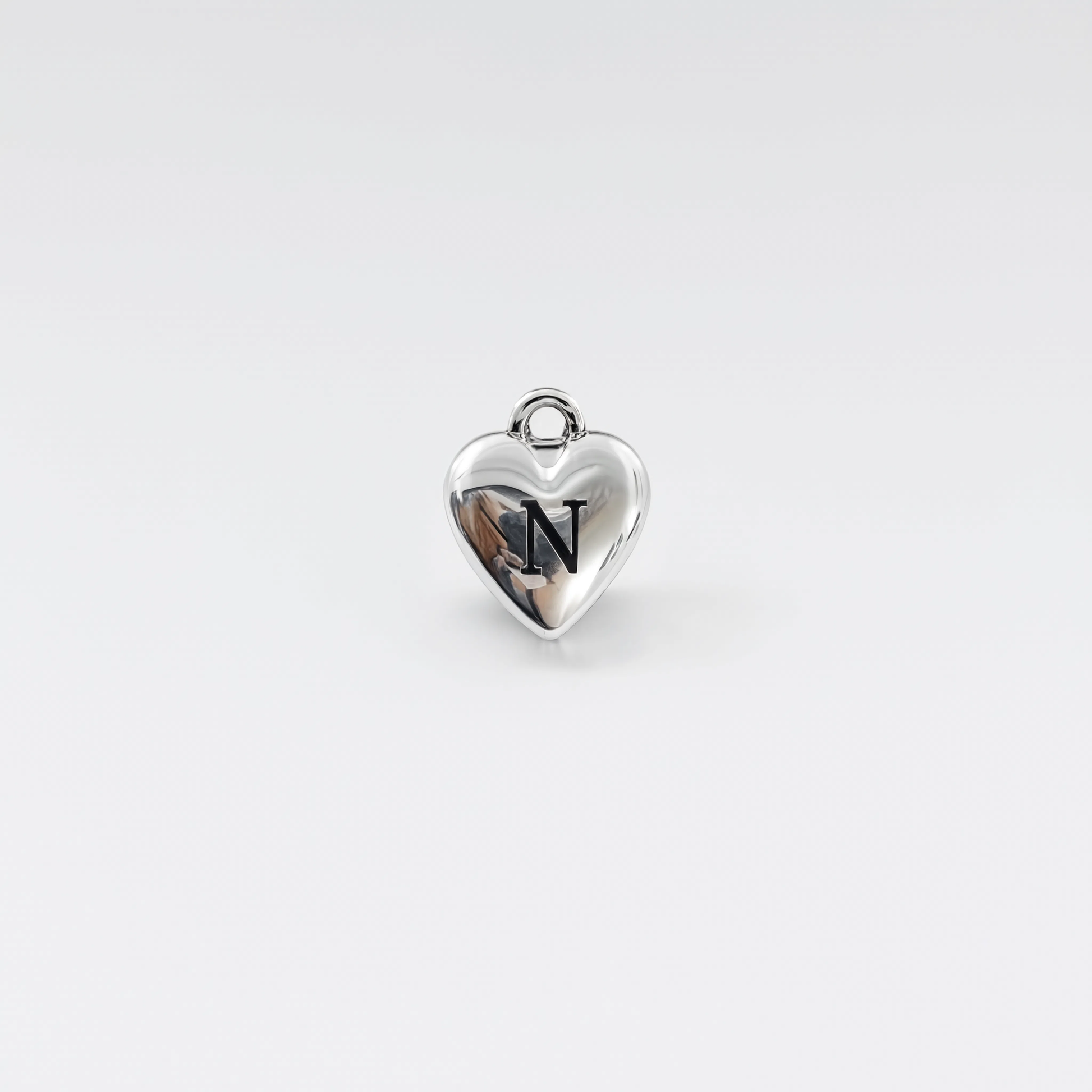 Letter N Charm Silver