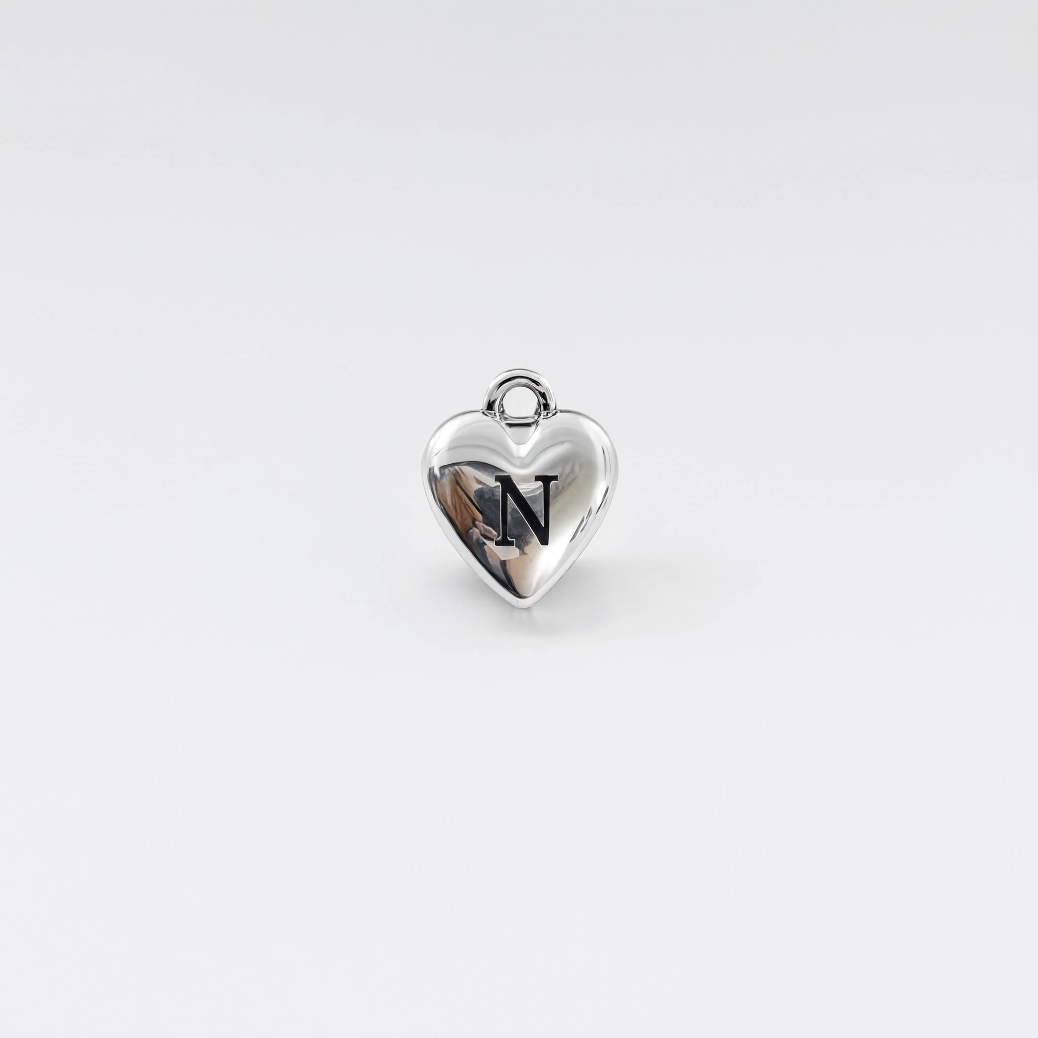 Letter N Charm Silver