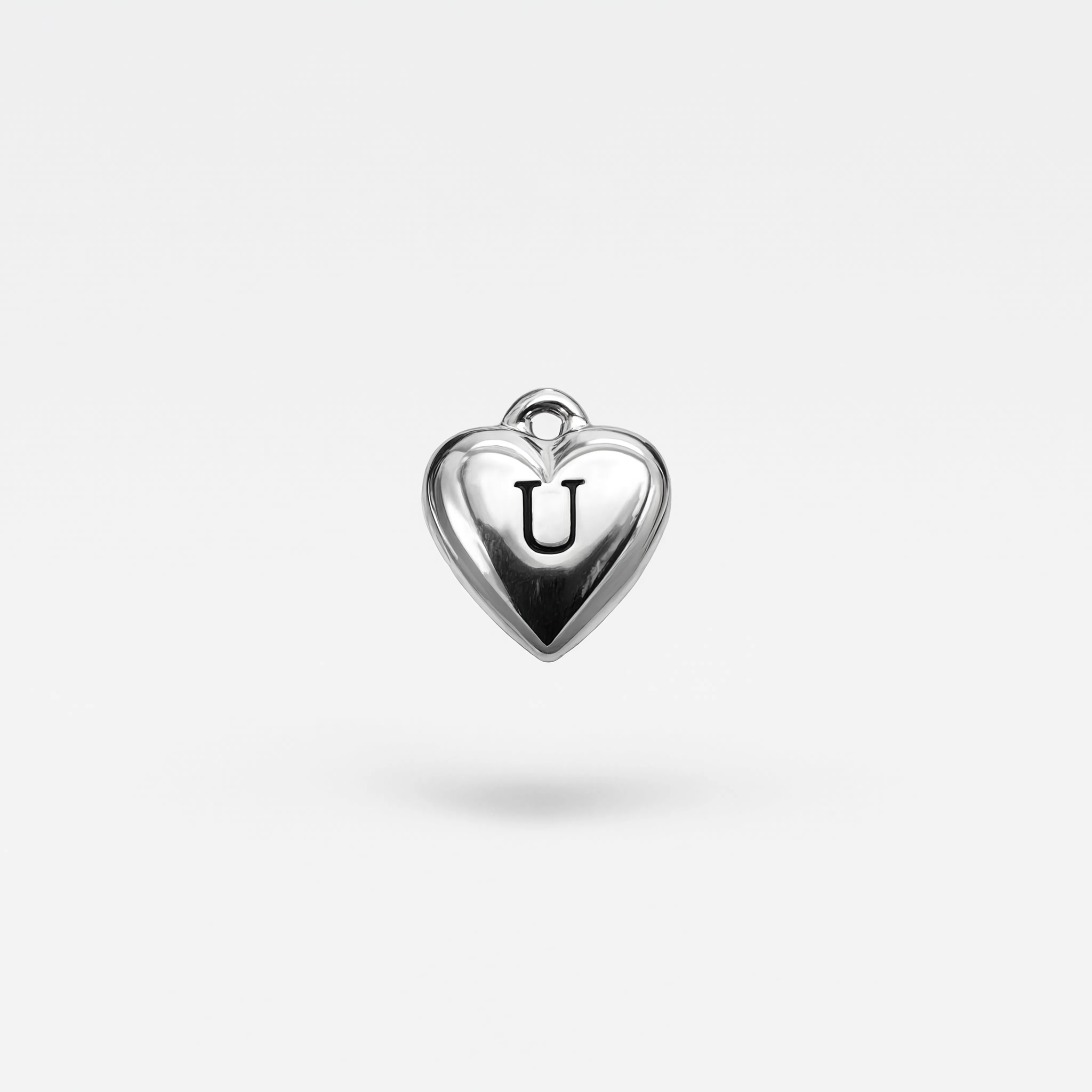 Letter U Charm Silver