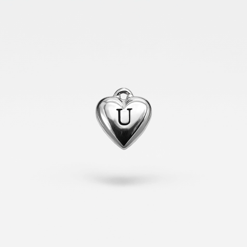 Letter U Charm Silver
