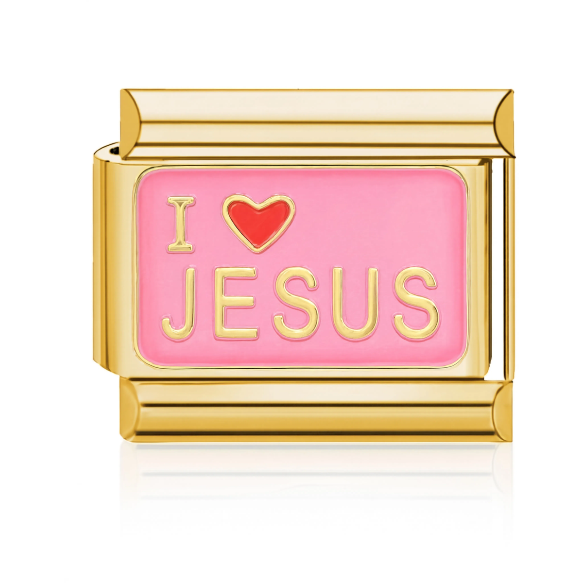 I Love Jesus Charm HD Gold