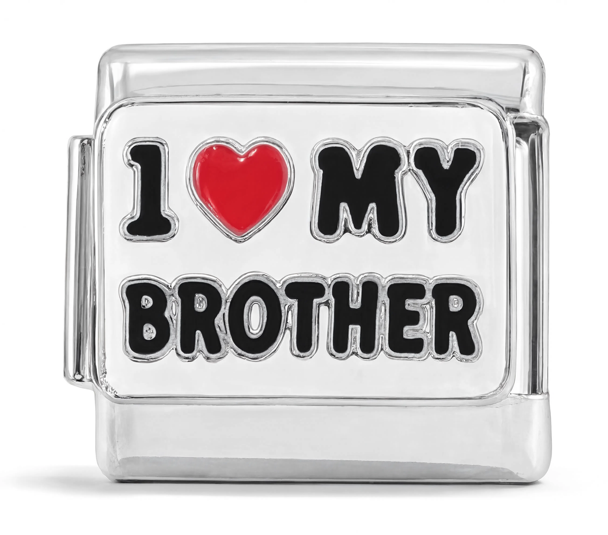 I Love My Brother Italian Charm Silver