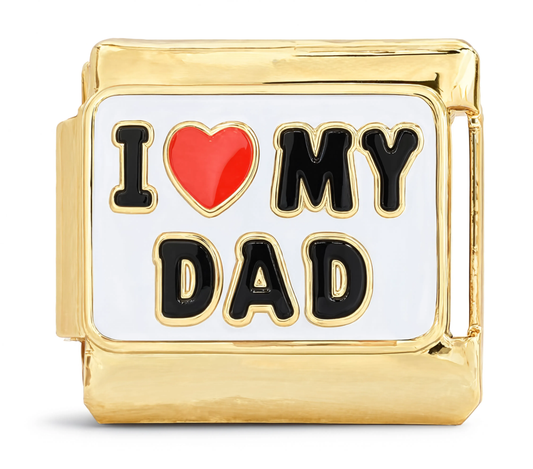 I Love My Dad Italian Charm Gold