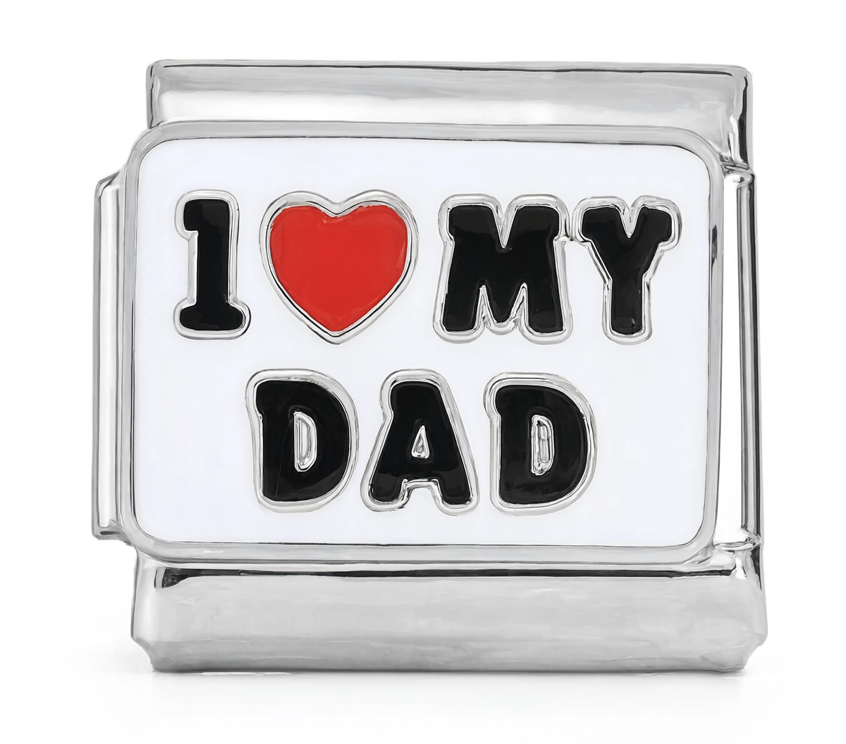 I Love My Dad Italian Charm Silver