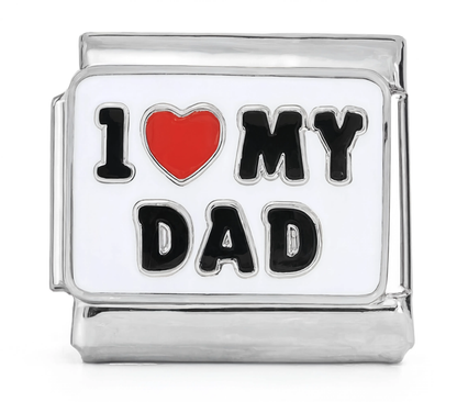 I Love My Dad Italian Charm Silver