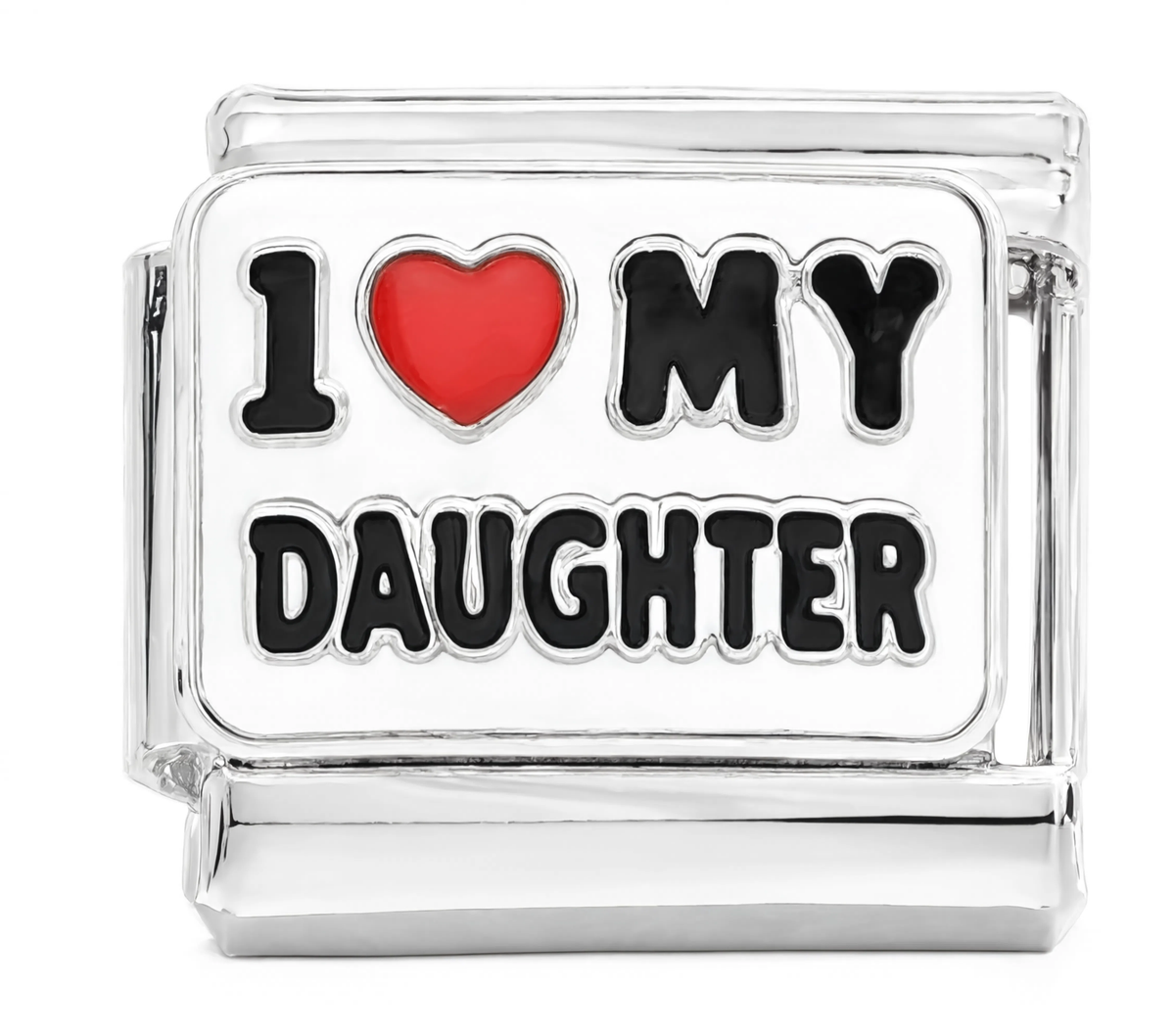 I Love My Daughter Italian Charm Silver