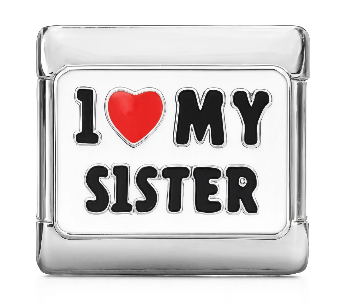 I Love My Sister Italian Charm Silver