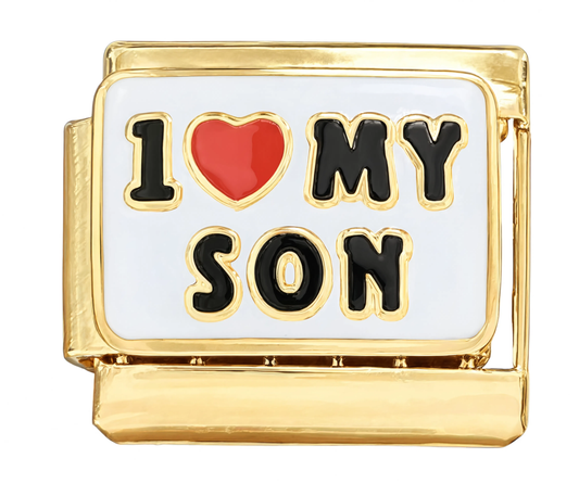 I Love My Son Italian Charm Gold
