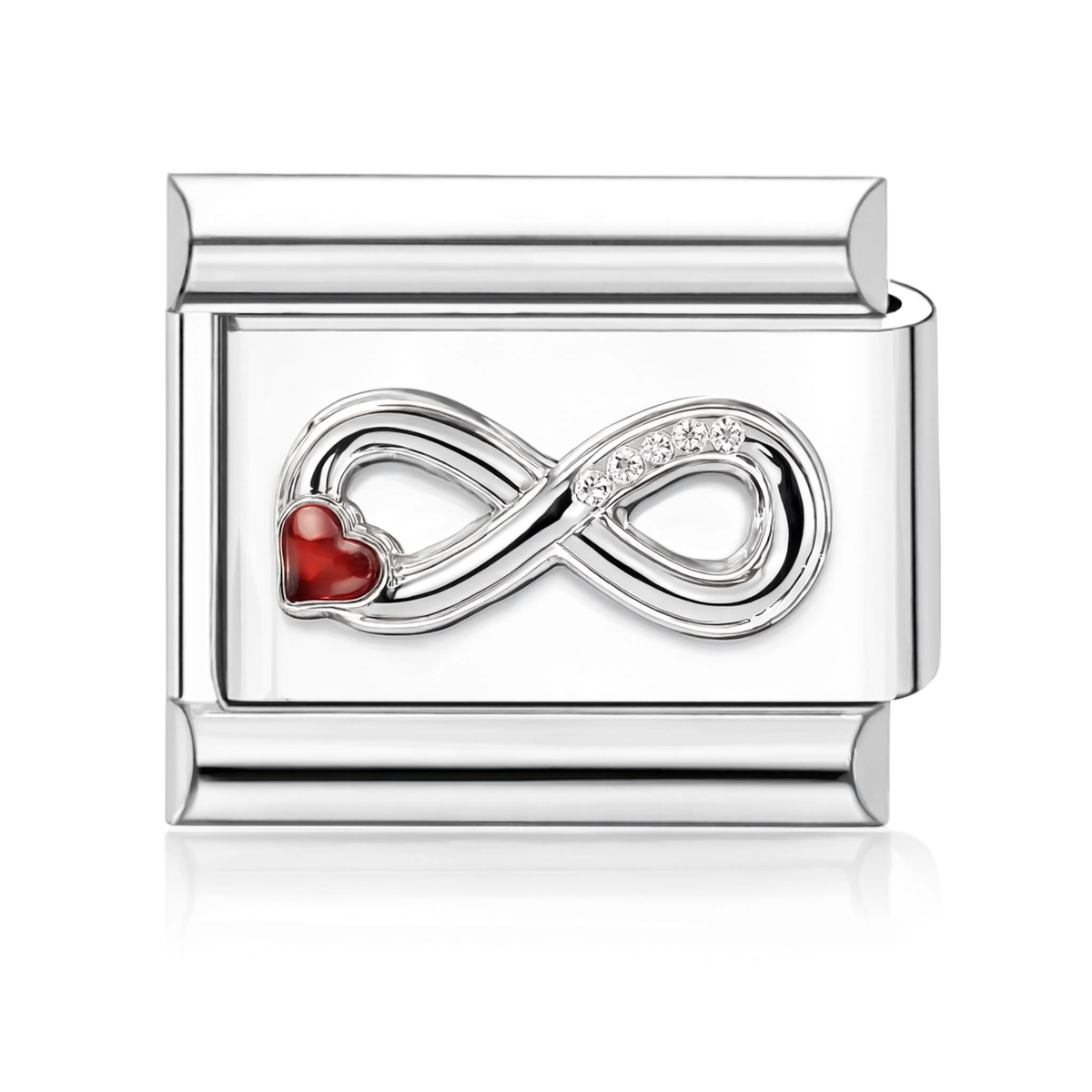 Infinity Heart Italian Charm - Silver
