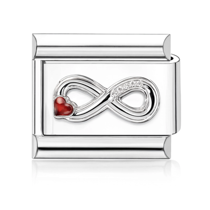 Infinity Heart Italian Charm - Silver