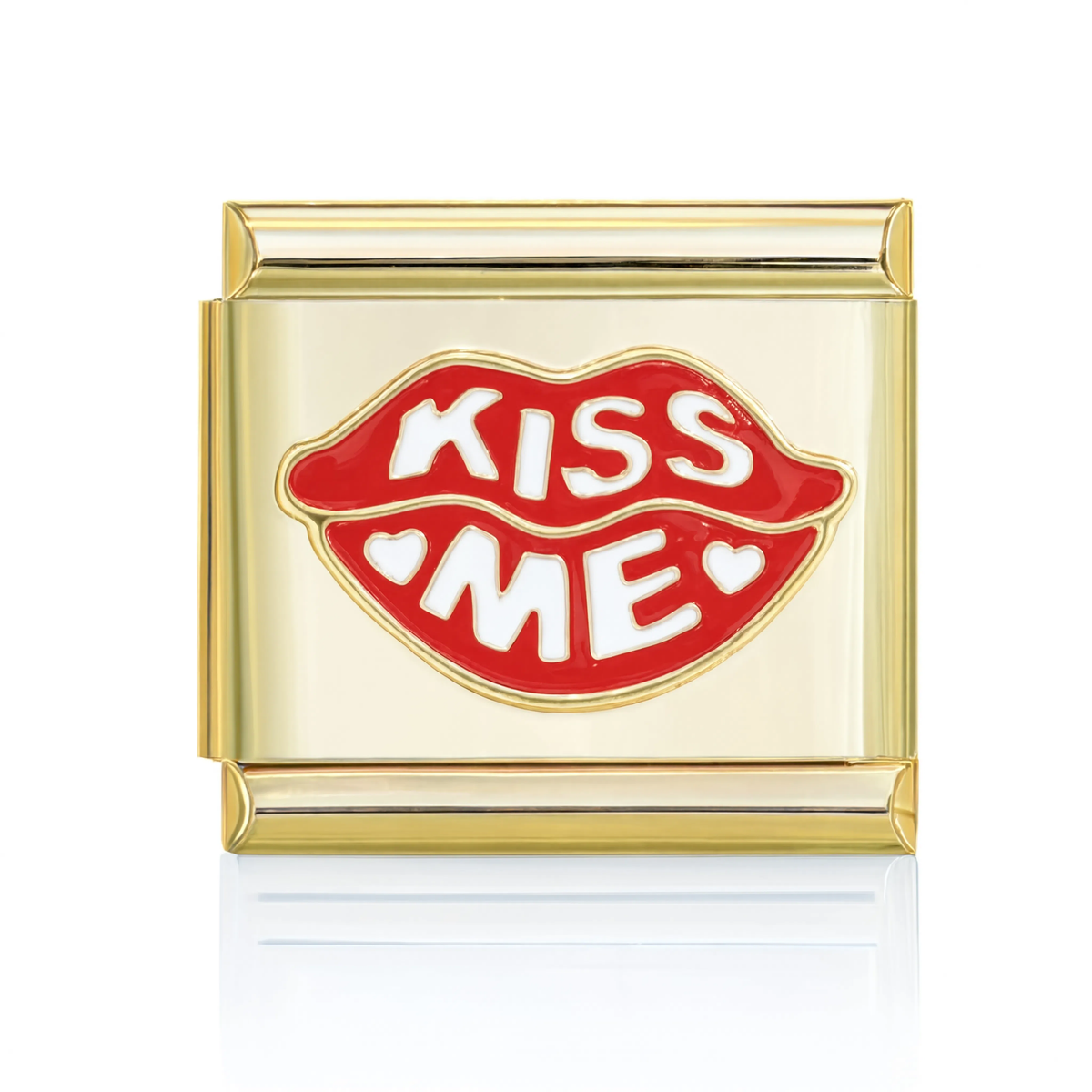 Kiss Me Lips Gold Italian Charm