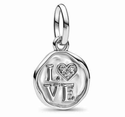 LOVE Coin Charm Silver