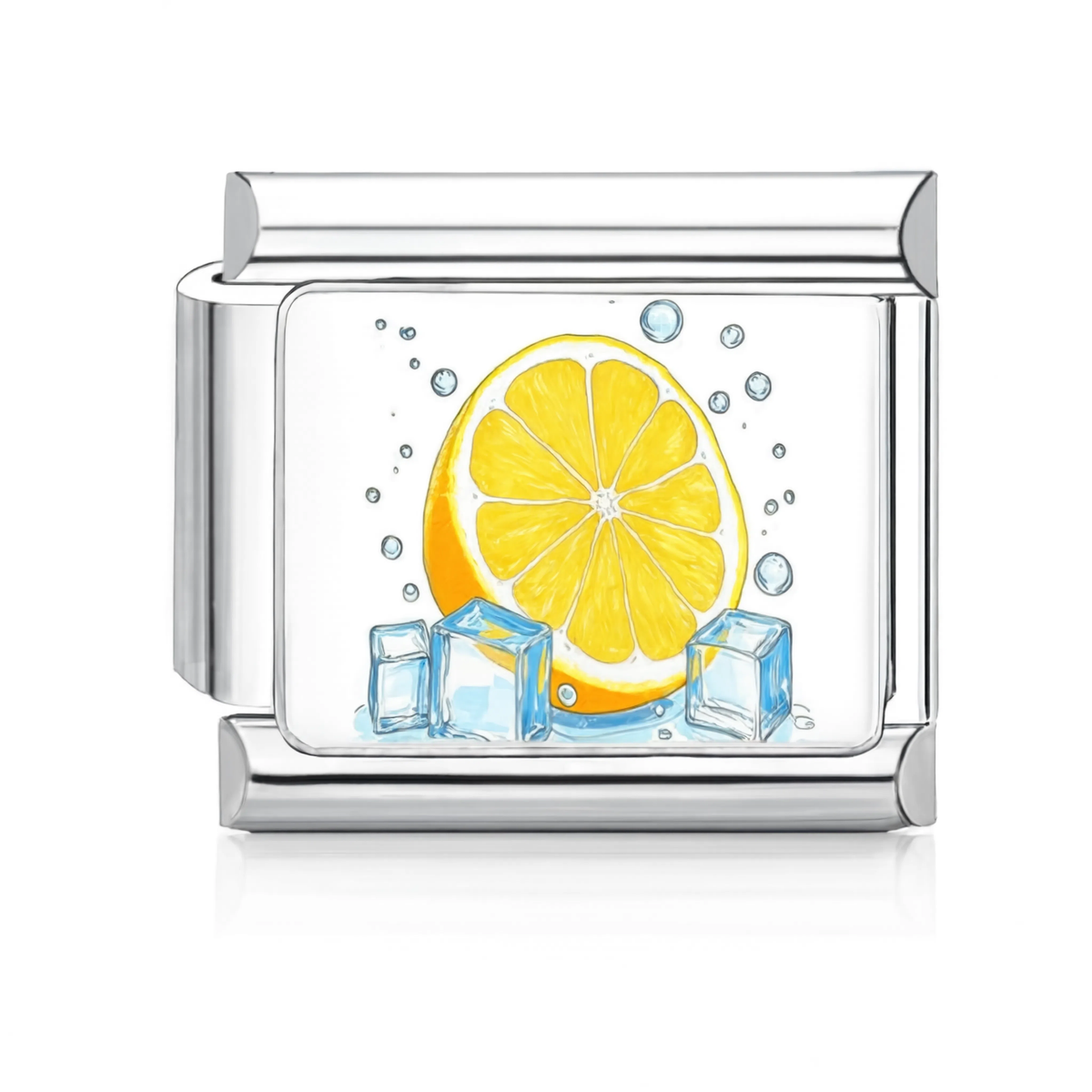 Lemon on Ice Italian Charm Silver
