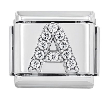 Letter A Italian Charm Silver