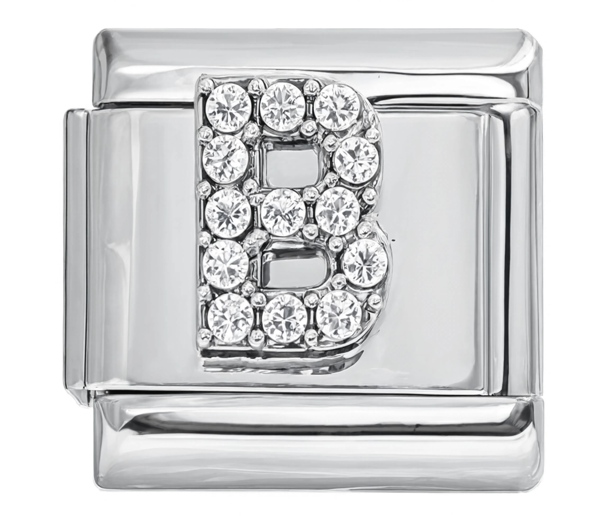 Letter B Italian Charm Silver