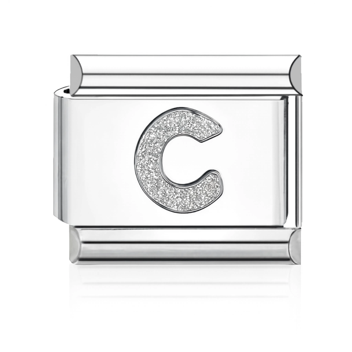 Letter C Initial Italian Charm - Silver