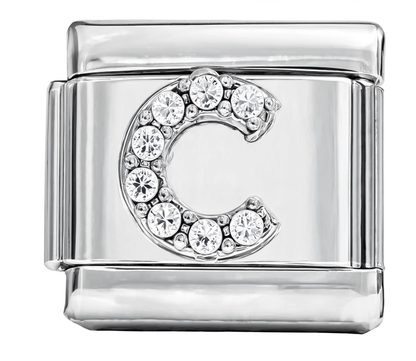 Letter C Italian Charm Silver