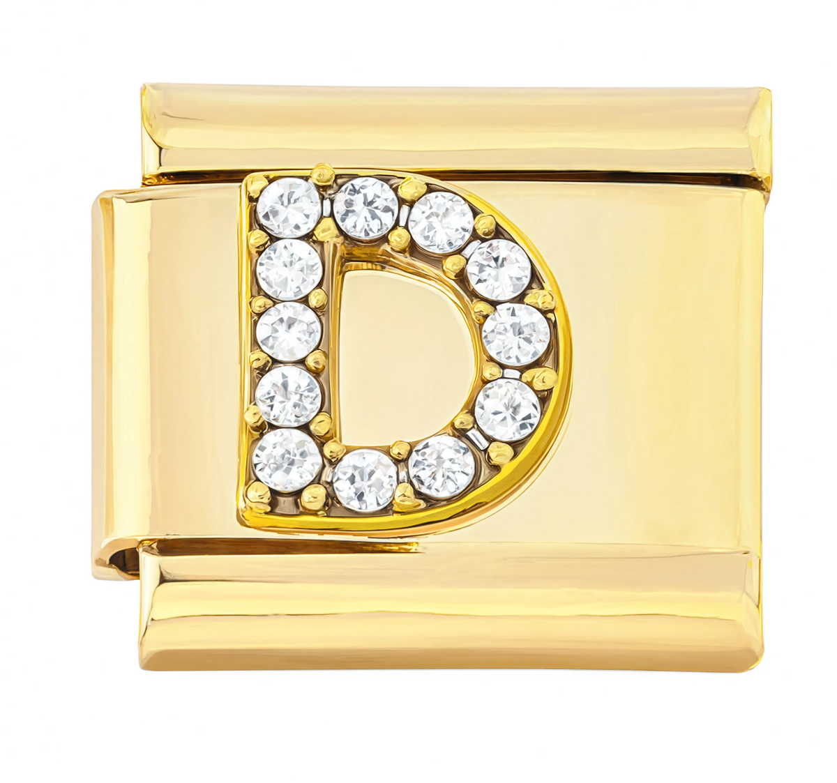 Letter D Italian Charm Gold