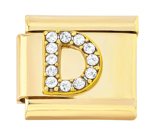 Letter D Italian Charm Gold