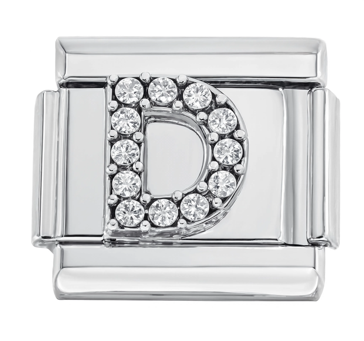 Letter D Italian Charm Silver