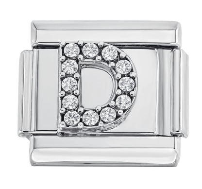 Letter D Italian Charm Silver