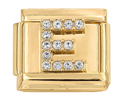 Letter E Italian Charm Gold