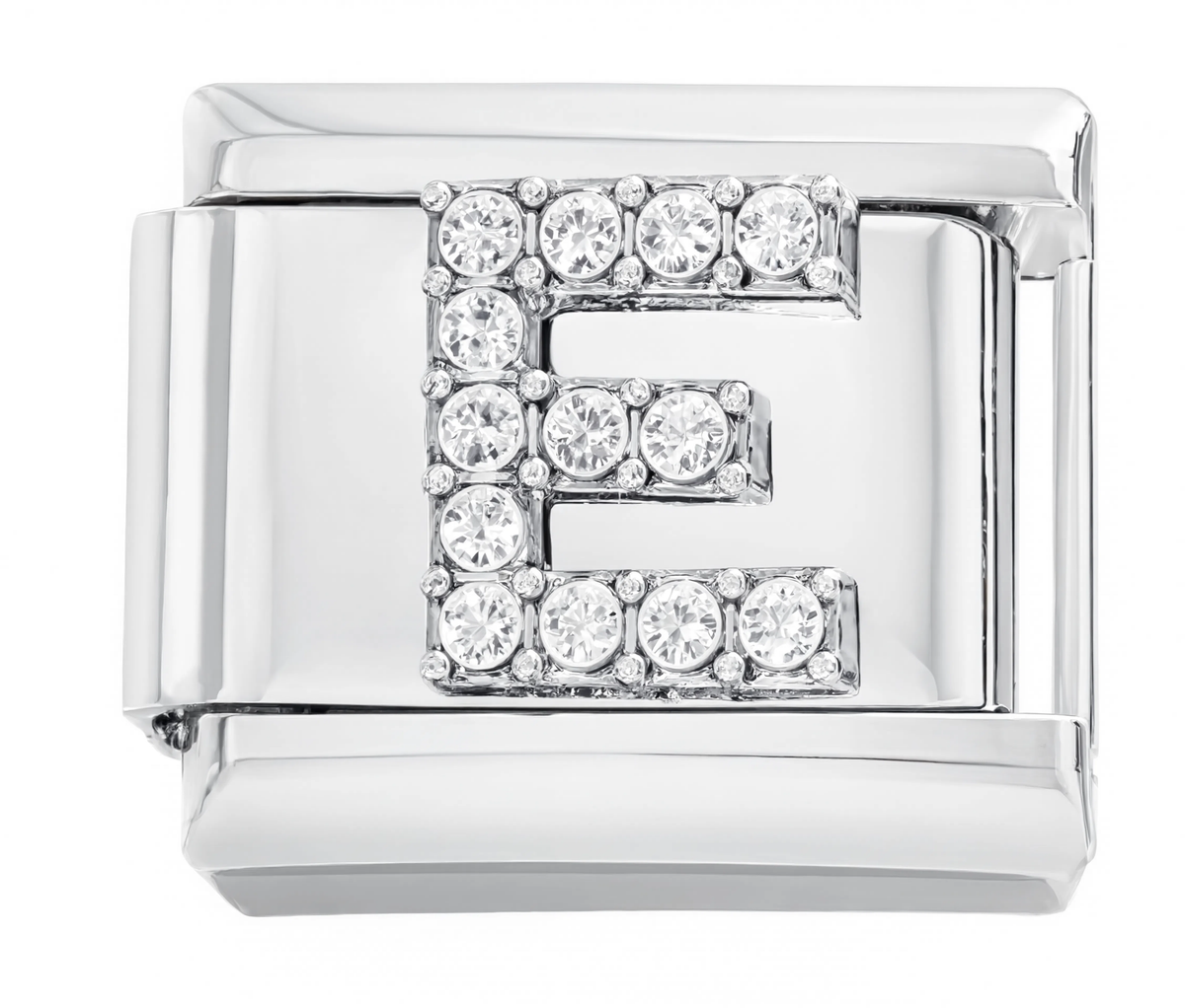 Letter E Italian Charm Silver