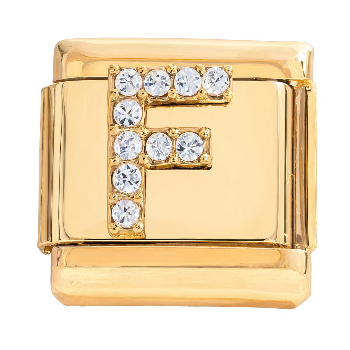 Letter F Italian Charm Gold
