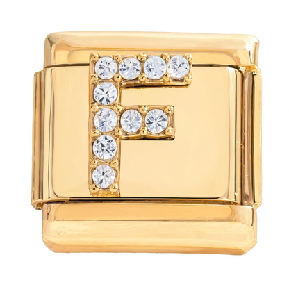 Letter F Italian Charm Gold