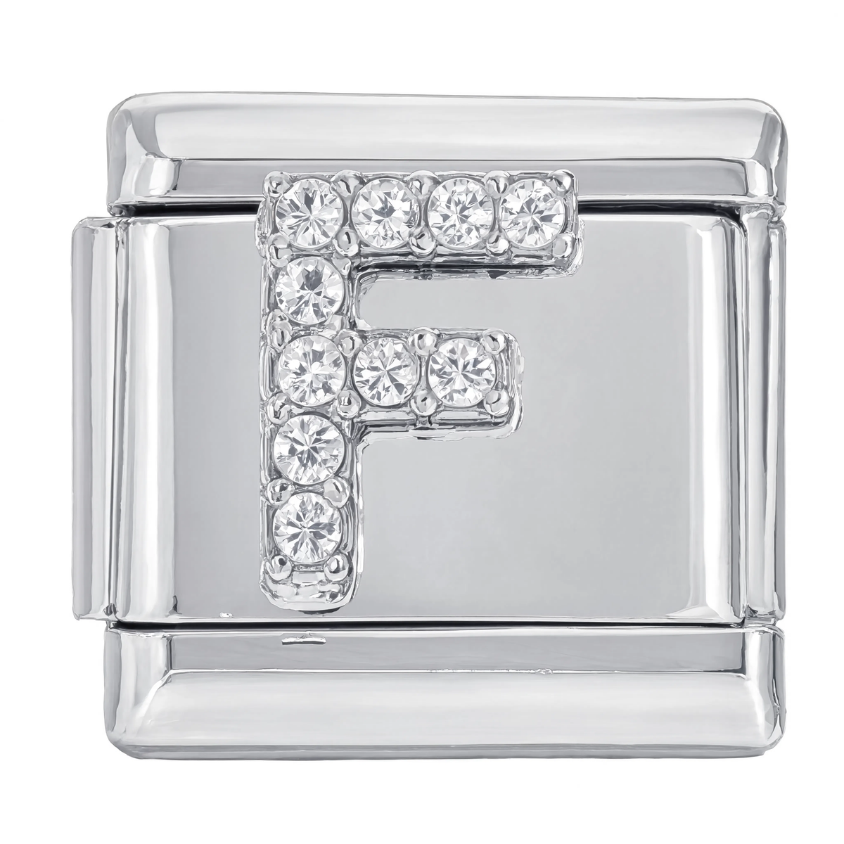 Letter F Italian Charm Silver