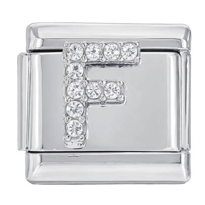 Letter F Italian Charm Silver