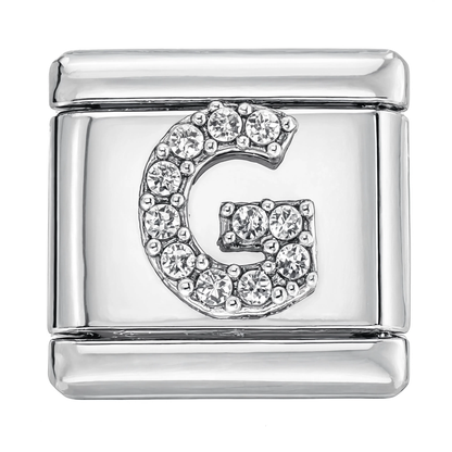 Letter G Italian Charm Silver