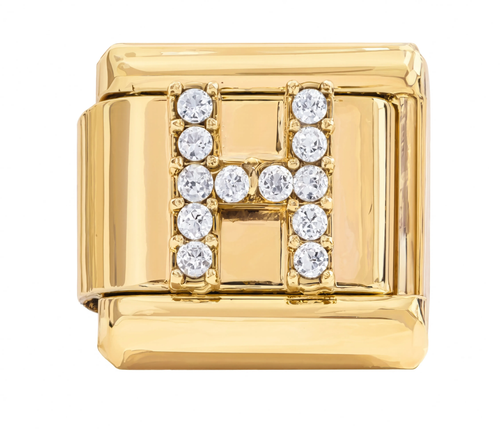 Letter H Italian Charm Gold