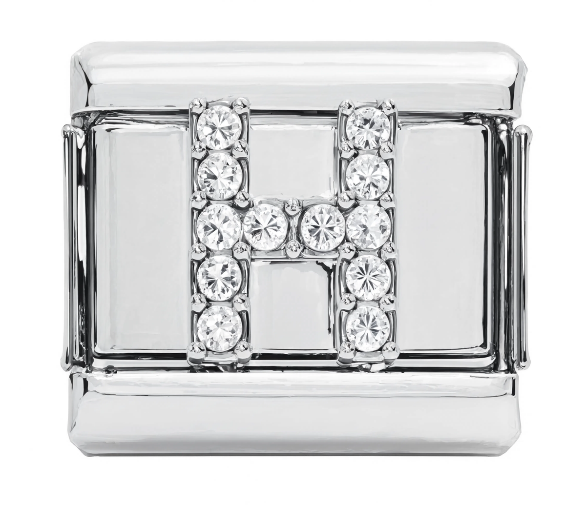 Letter H Italian Charm Silver