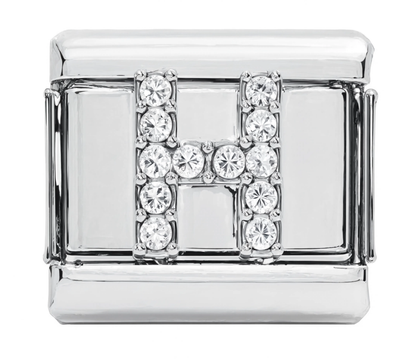 Letter H Italian Charm Silver