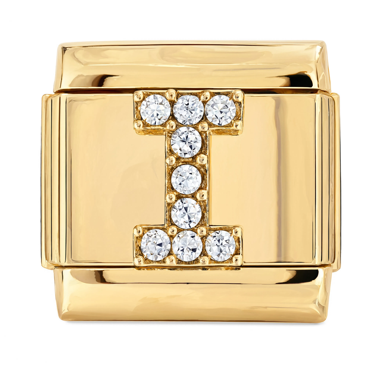 Letter I Italian Charm Gold