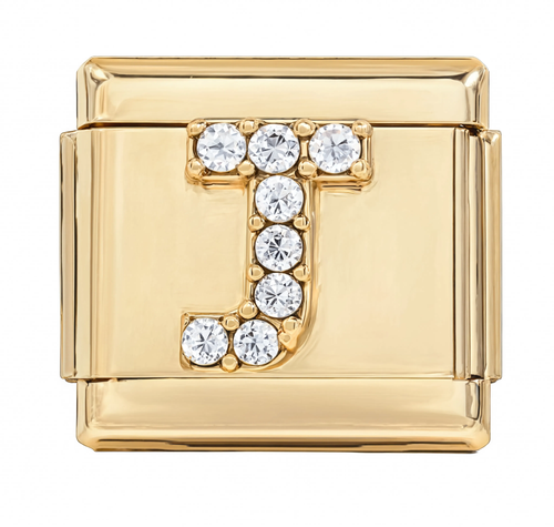 Letter J Italian Charm Gold