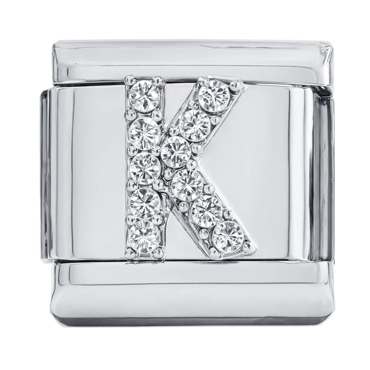 Letter K Italian Charm Silver