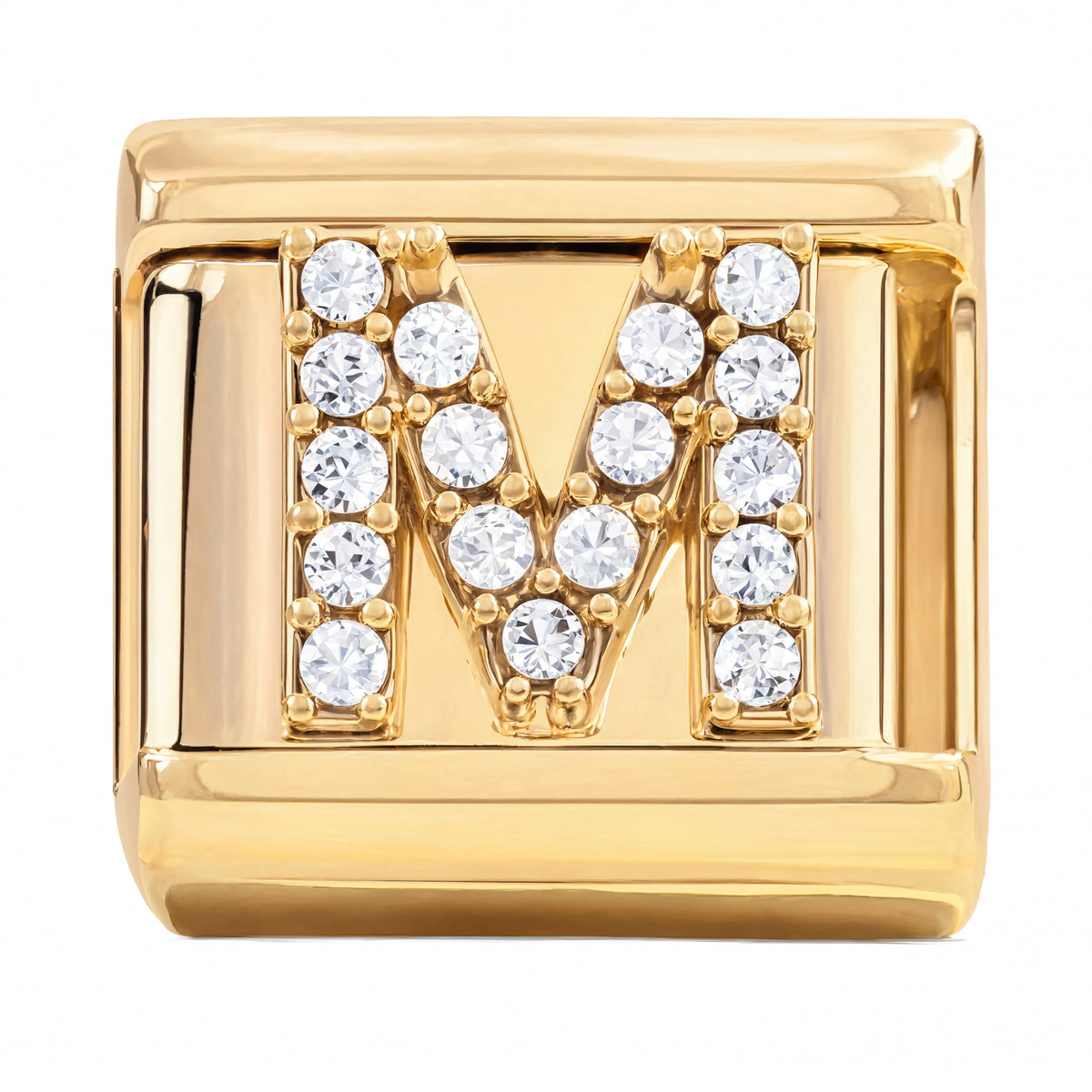Letter M Italian Charm Gold