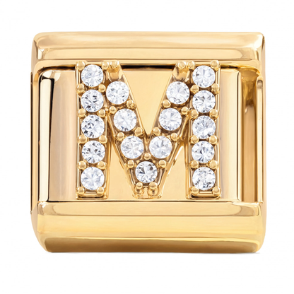 Letter M Italian Charm Gold