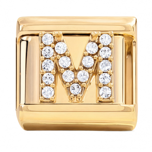Letter M Italian Charm Gold