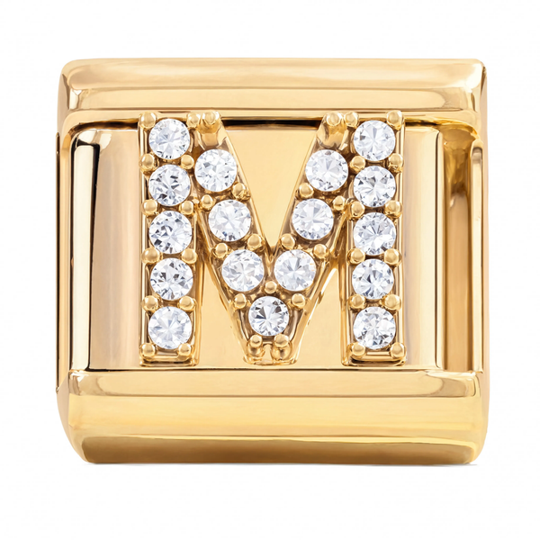 Letter M Italian Charm Gold