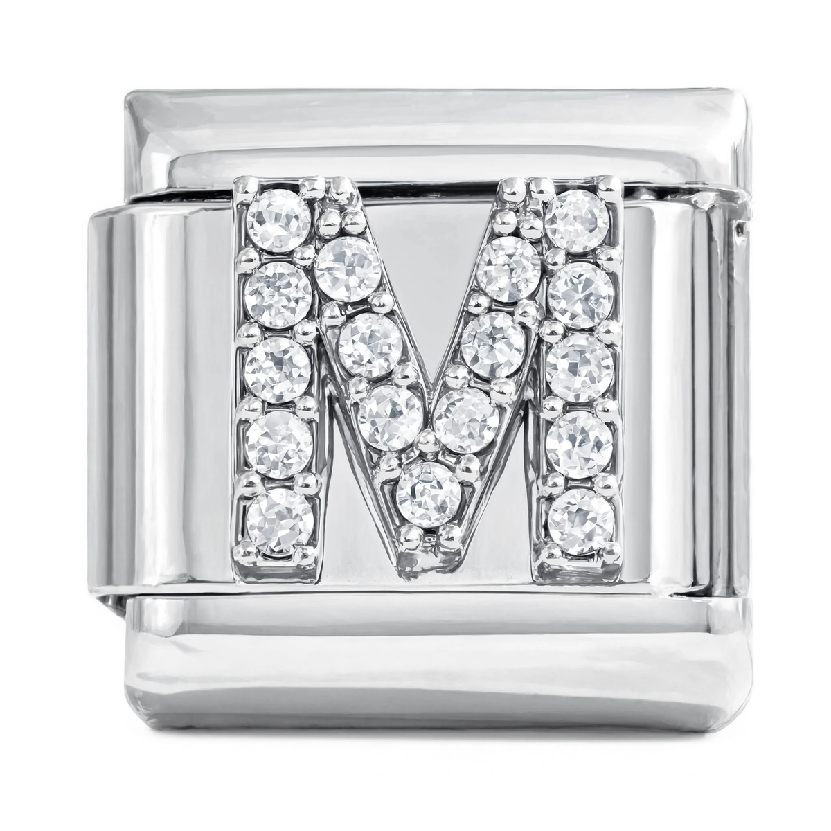 Letter M Italian Charm Silver
