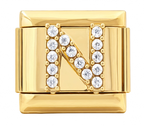Letter N Italian Charm Gold