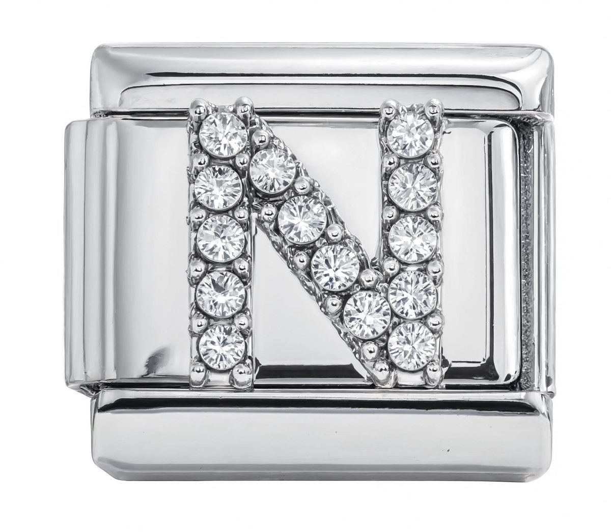 Letter N Italian Charm Silver
