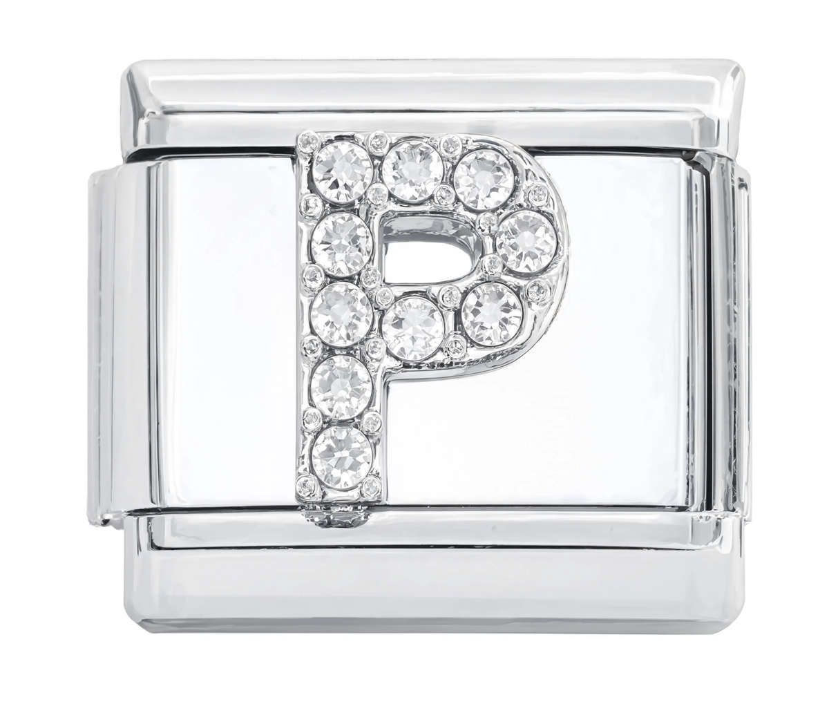 Letter P Italian Charm Silver