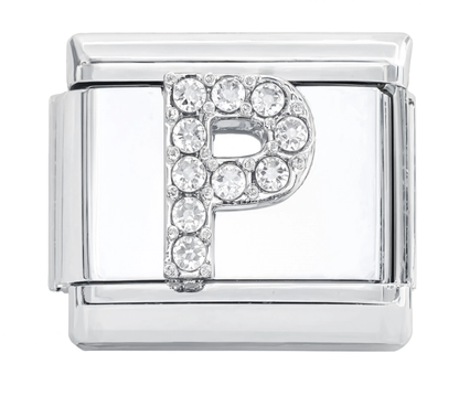 Letter P Italian Charm Silver