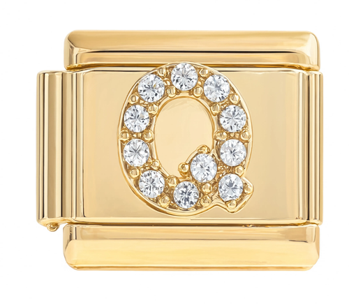 Letter Q Italian Charm Gold