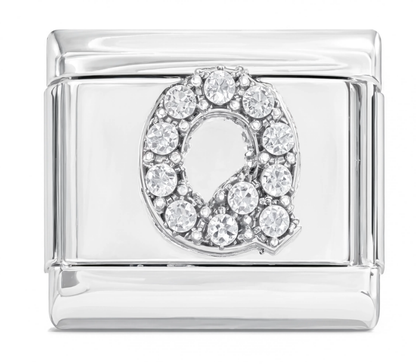 Letter Q Italian Charm Silver