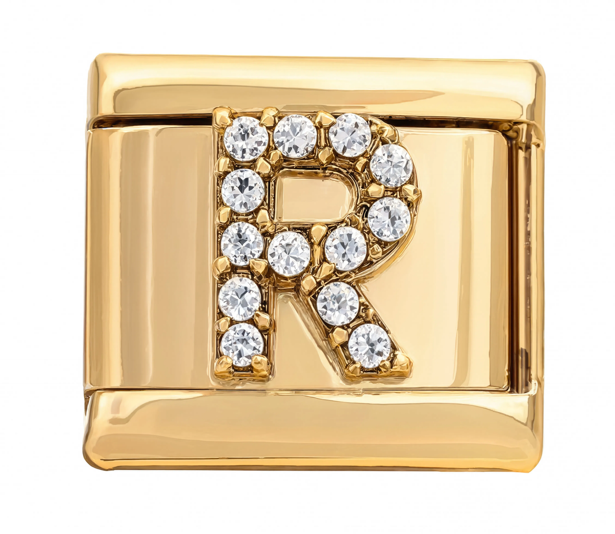Letter R Italian Charm Gold